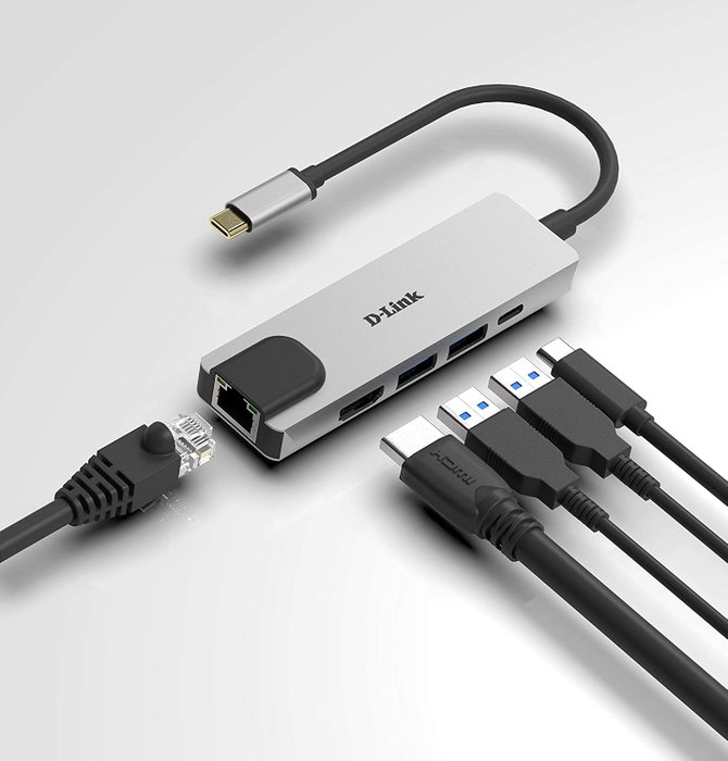 D-Link DUB-M520 Docking Station 5 en 1 con HDMI 4K, Ethernet y USB-C